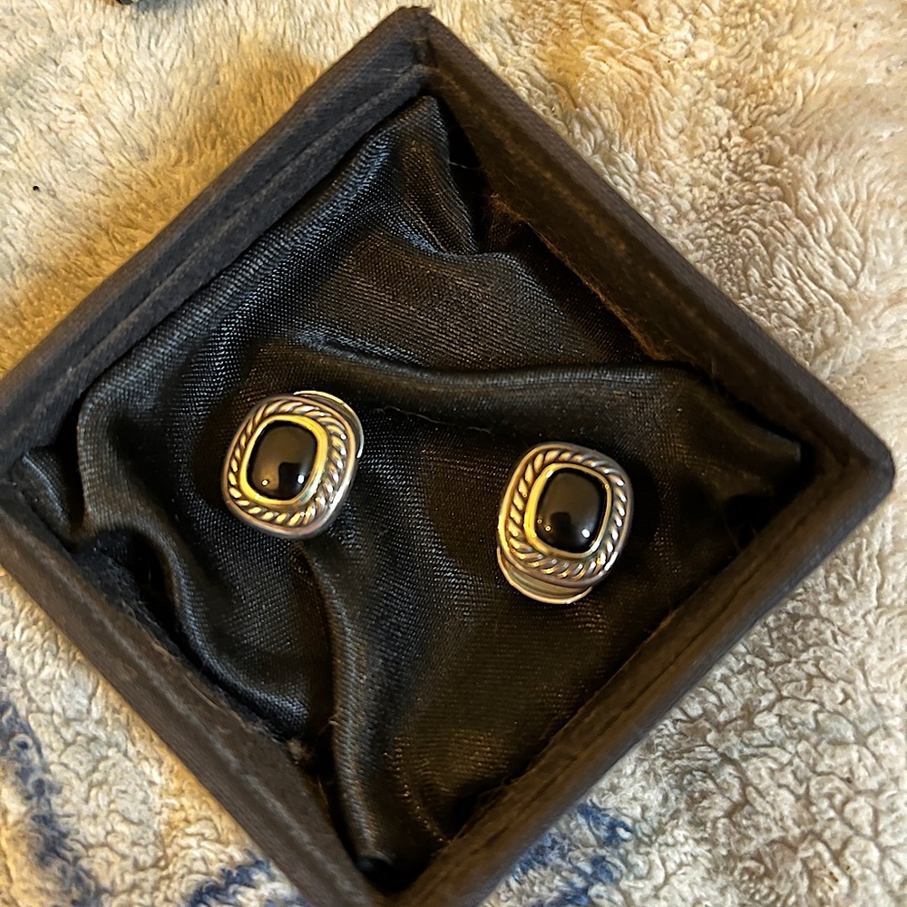 DAVID YURMAN BLACK ONYX ALBION EARRINGS